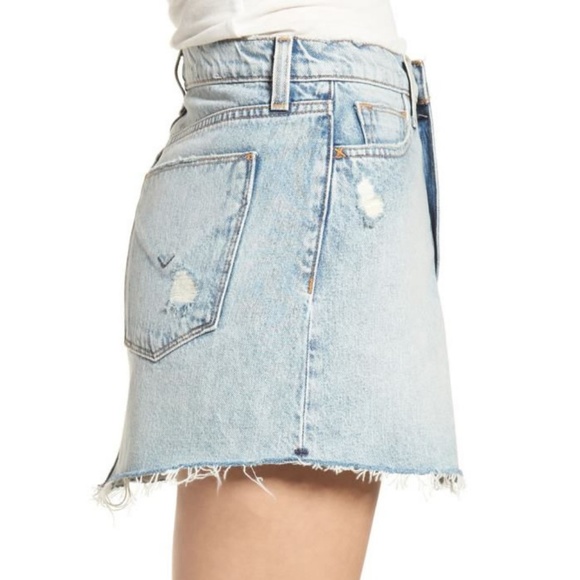 Hudson Vivid Cutoff Distressed Denim Mini Skirt - Picture 3 of 4